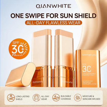 QIANWHITE Mineral Tinted Sunscreen Stick for Face - SPF Protection with Zinc Oxide and Titanium Dioxide, Travel Size Formula for Women