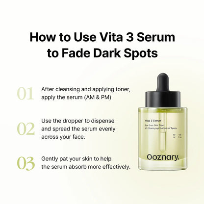 Vita 3 Serum - Dual Vitamin C and Niacinamide with Glutathione for Dark Spots and Dull Skin | Korean Skincare | 1.69 Fl. Oz (50 mL)